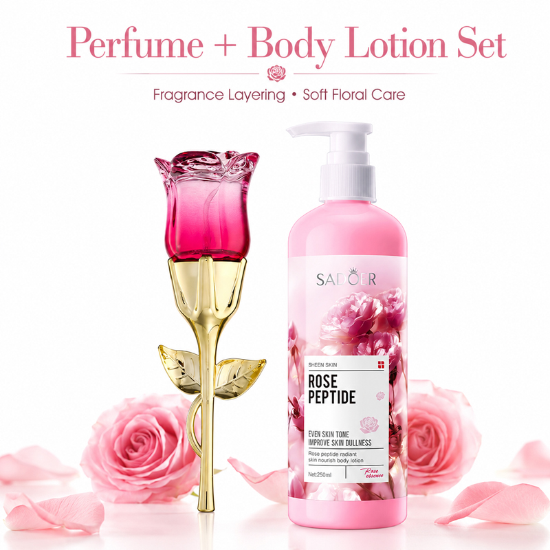 مجموعة عطر الورد ولوشن الجسم ل - مراجعة Perfume Fragrance Gift Set وسعره
